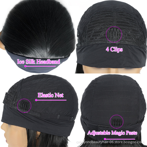 Headband Synthetic Hair Wigs Straight Bob Wigs For Black Women Curl Hair Daily Wig With Headband